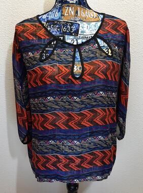 VTG Bobeau Women's Sheer Pullover Top l Size: L